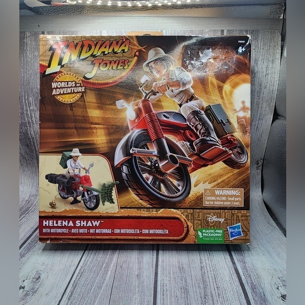 Indiana Jones Helena Shaw Action Figure Motorcycle Worlds Of Adventure Hasbro